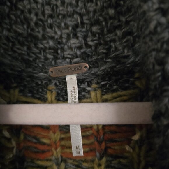 Free People Mascot Tiger Wool Blend Cardigan Sweater Coat Boho RARE Size Medium - Picture 5 of 10